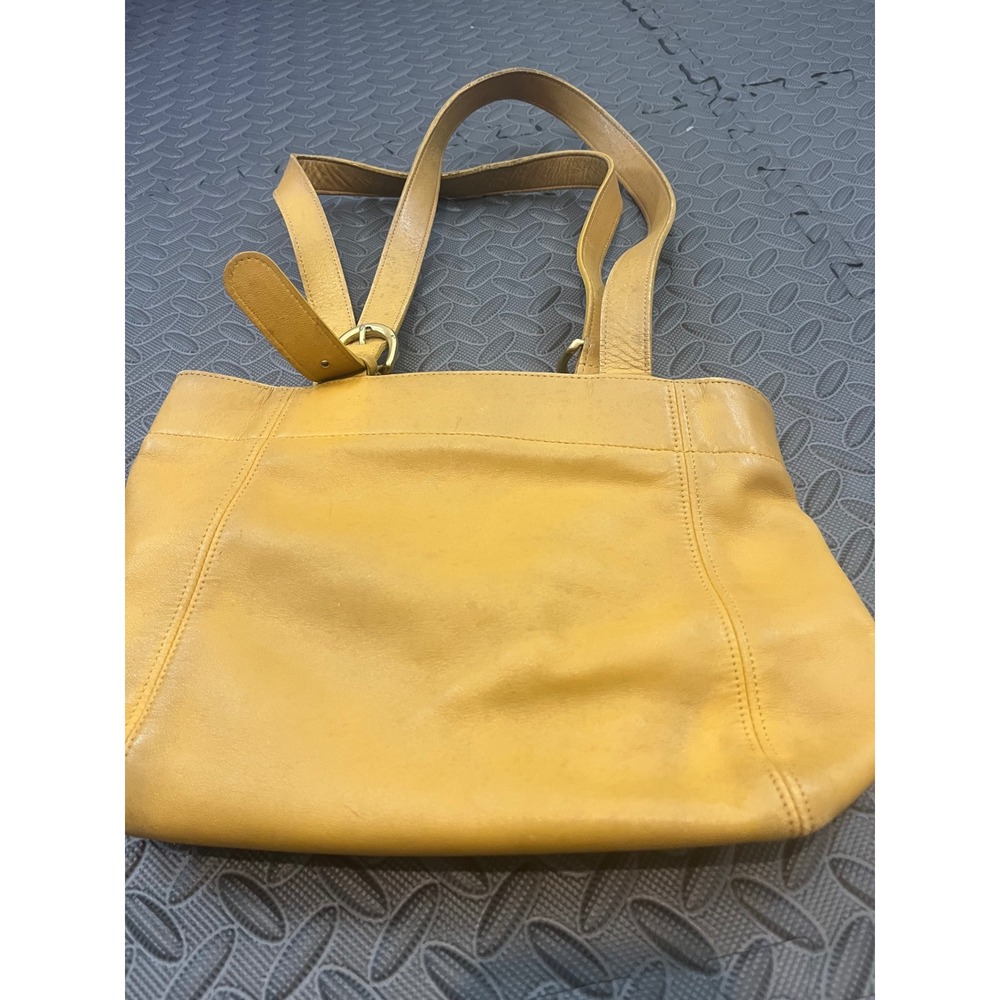 Vintage Coach Waverly Soho Yellow Leather Purse Buckle Shoulder Bag 4157 - Picture 2 of 11